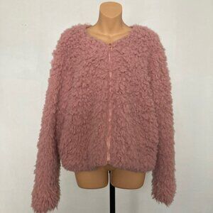 Candies Y2K Fuzzy Blush Pink Coat